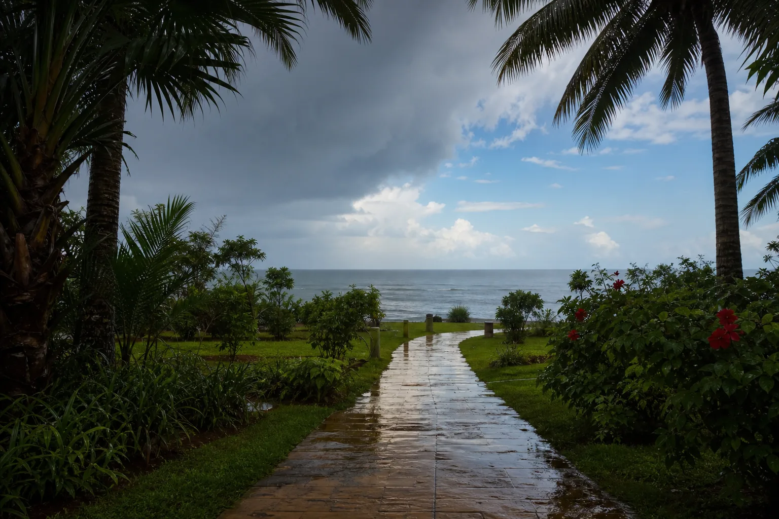 Ciel changeant au-dessus de l’océan à Toamasina